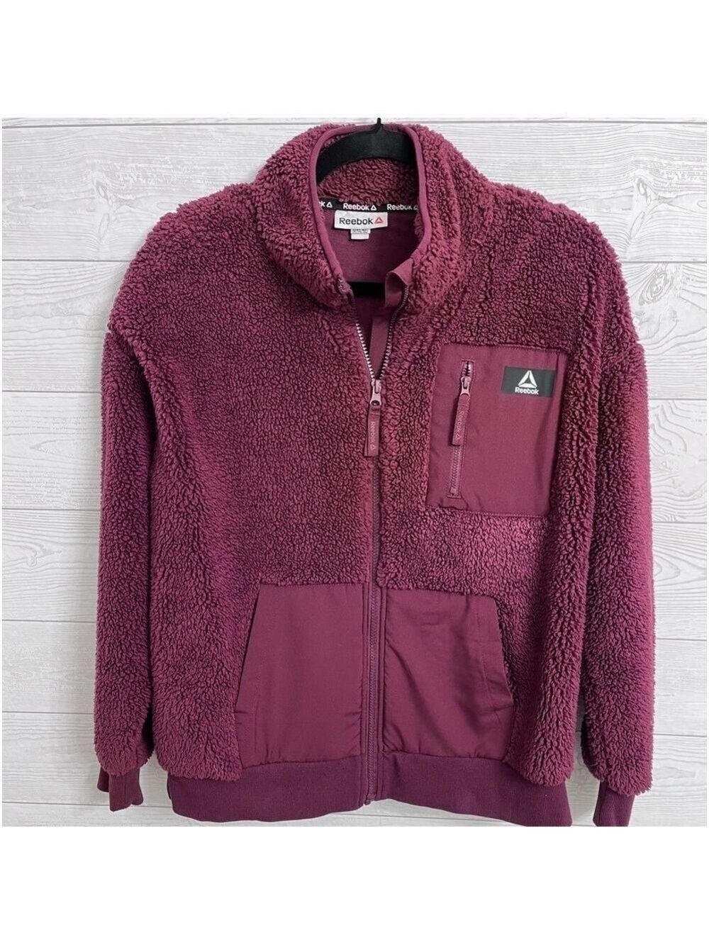 Reebok Women’s Plum Fleece Zip Up Jacket. Size M